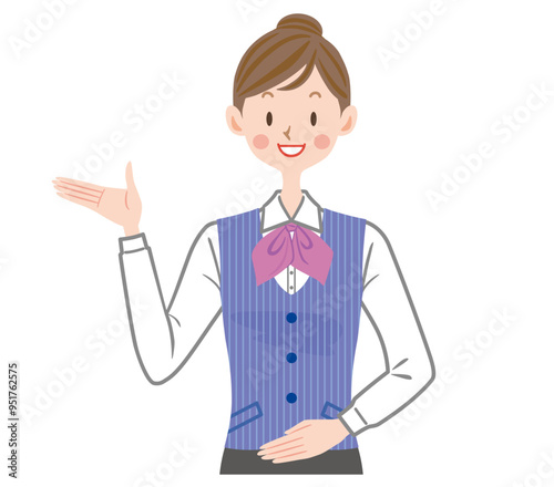 受付　制服　事務員　女性　イラスト
