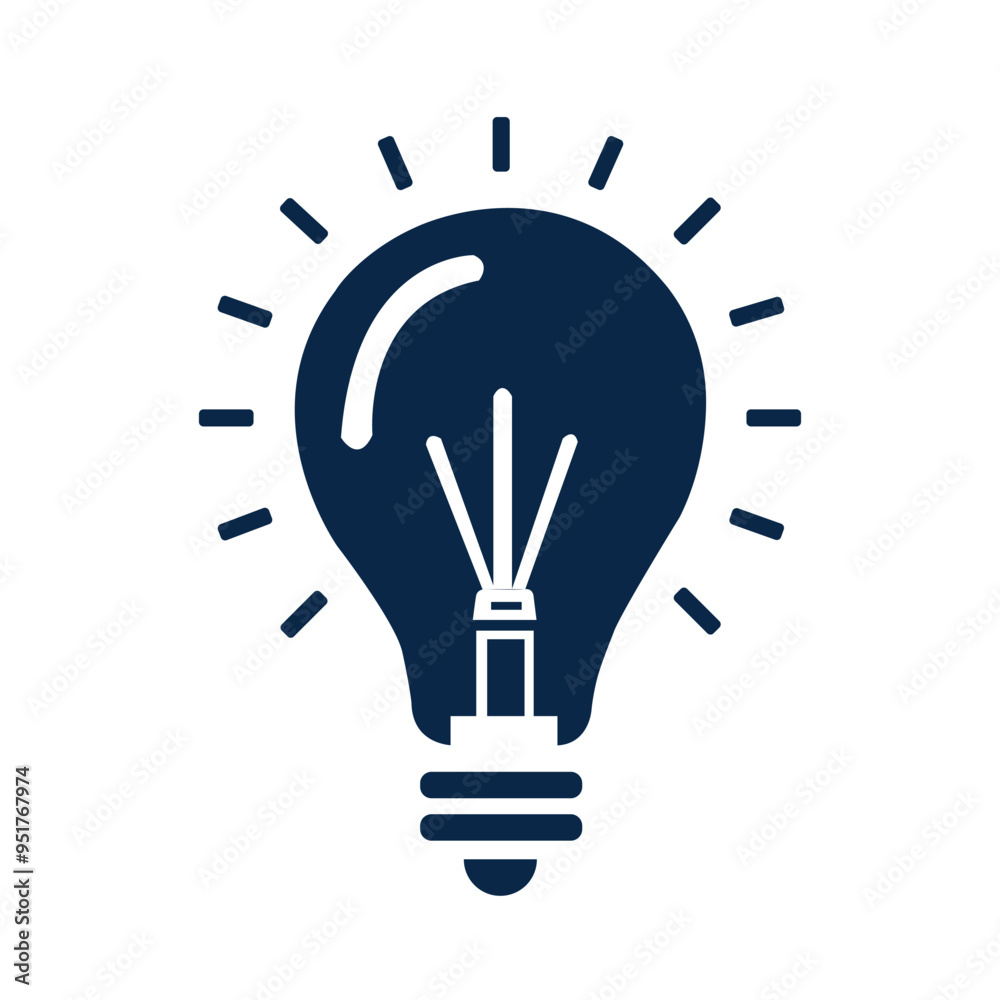 Illustration of light bulb icon on white background Illustration of light bulb icon on white background