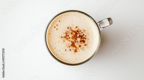 Top View of a Cup of Coffee with Cinnamon