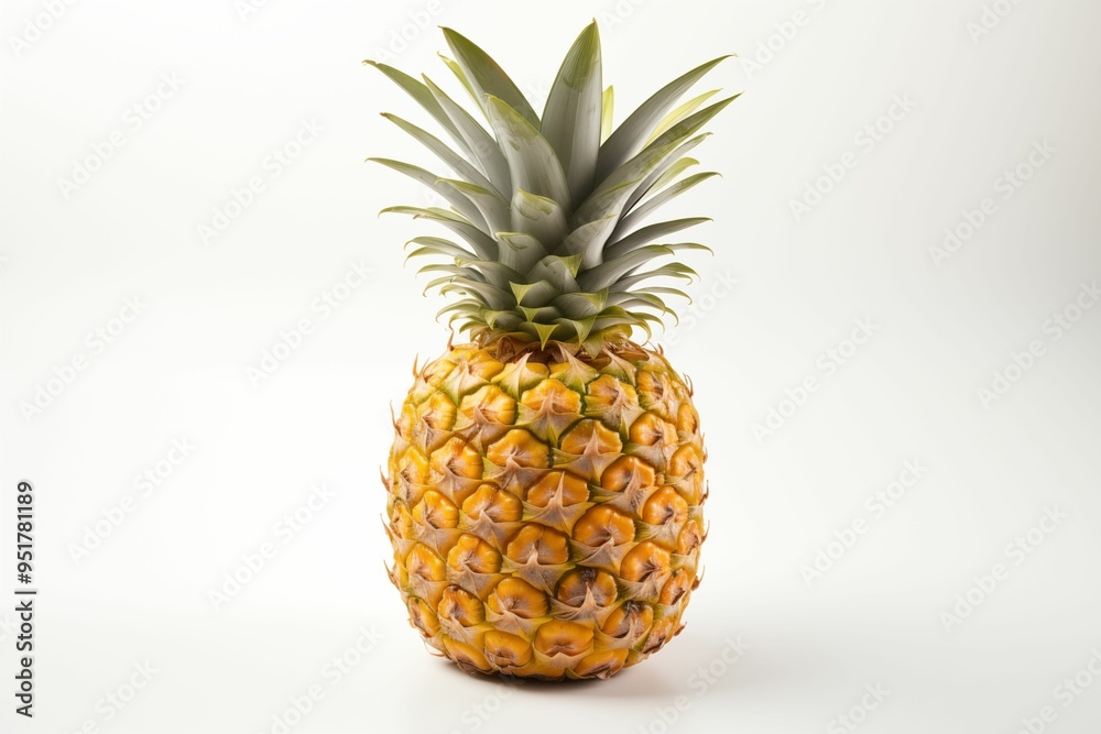 Fresh Pineapple isolated on white background. Generative ai Fresh Pineapple isolated on white background. Generative ai