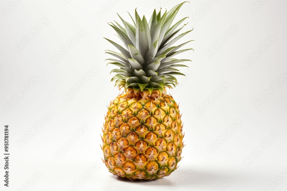 Fresh Pineapple isolated on white background. Generative ai Fresh Pineapple isolated on white background. Generative ai