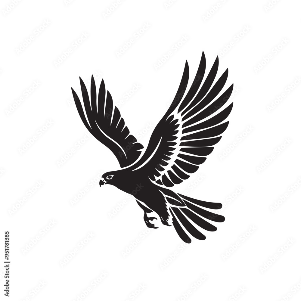 Obraz premium Elegant Flying Eagle Logo Design with Circular Frame for Modern Wildlife and Branding Projects