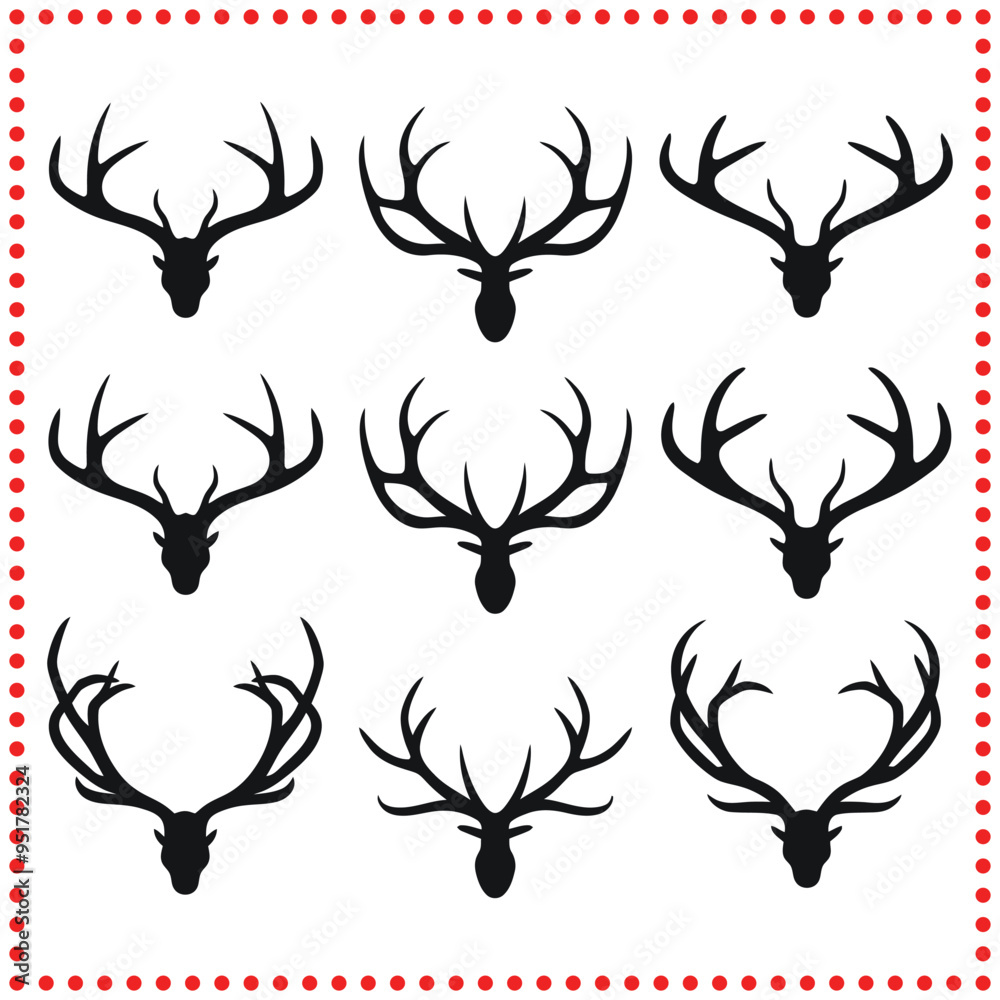 Natures Crown  Exploring the Elegance of Deer Antlers in Iconic Silhouettes