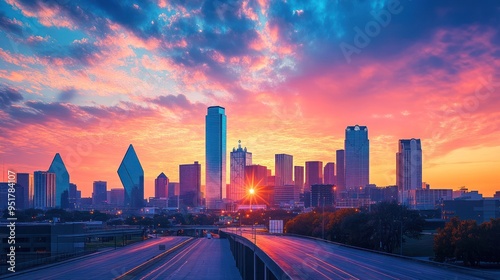 Dallas Skyline at Sunset