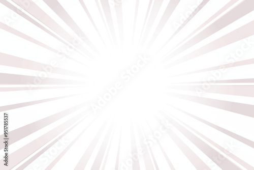 Light Pink Gray sunburst background. Bright glowing light rays background. Grey sunbeam background with sun ray. Exploding star burst texture Japanese radius pattern abstract background.