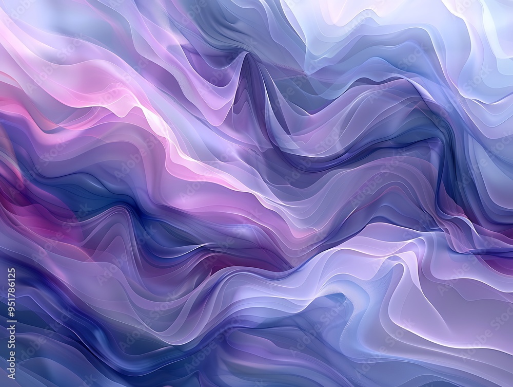 Fototapeta premium An ethereal painting of swirling lilac and violet hues dances across the abstract fabric, evoking a sense