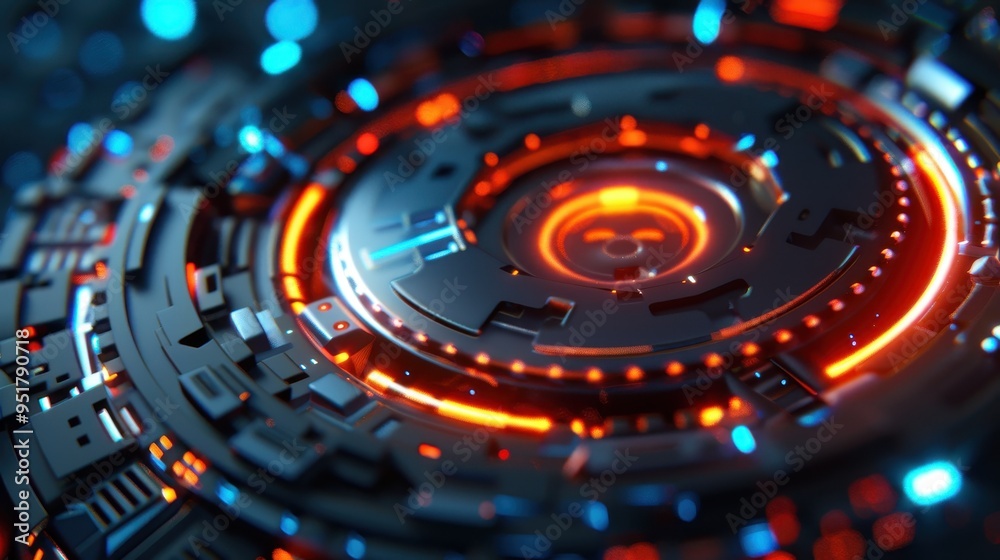 Futuristic Technology Interface with Dynamic Light Patterns, ideal for immersive sci-fi environments, showcasing advanced digital elements and vibrant energy flows. Futuristic Technology Interface with Dynamic Light Patterns, ideal for immersive sci-fi environments, showcasing advanced digital elements and vibrant energy flows.