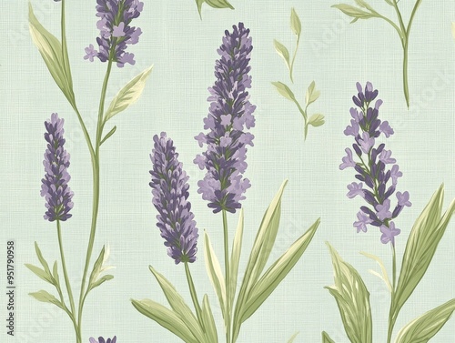 Lavender Floral Pattern.