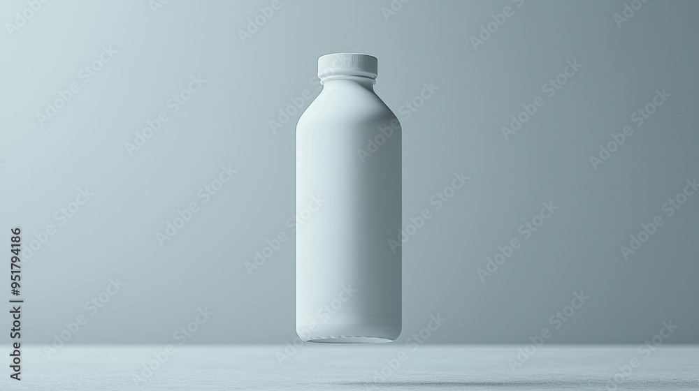 Minimalist white plastic bottle with a neutral background, focusing on design, packaging, and simplicity, ideal for product presentation. Minimalist white plastic bottle with a neutral background, focusing on design, packaging, and simplicity, ideal for product presentation.