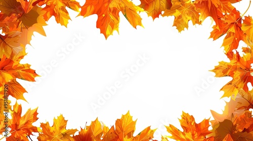 Stunning Autumn Orange Leaves Illustration Background: A Warm and Captivating Visual Treat. Showcasing the Beauty and Charm of Seasonal Colors.