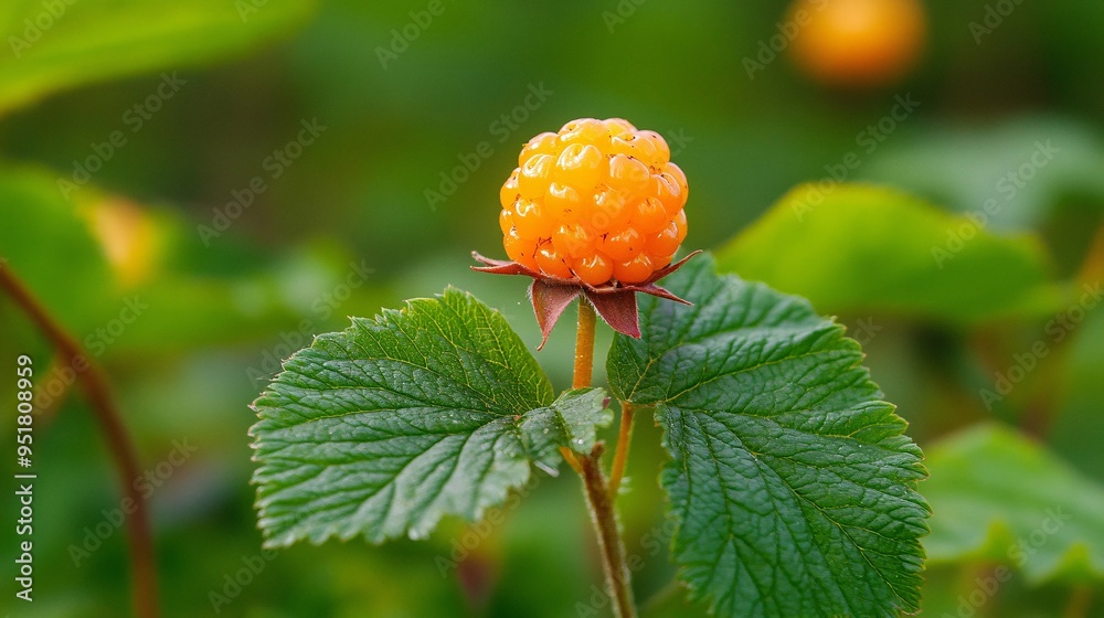 Close-Up of Cloudberry in Forest Close-Up of Cloudberry in Forest