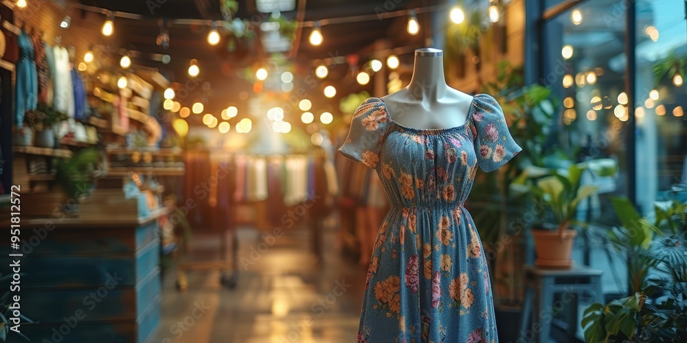 Obraz premium Mannequin with hat and scarf in clothing store