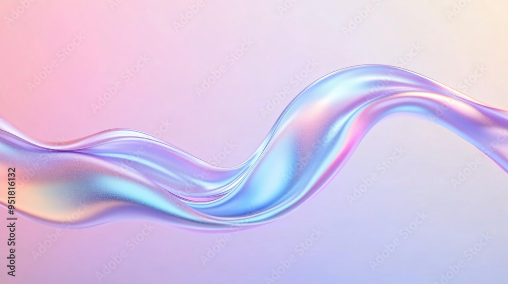 Abstract flowing wave with iridescent colors in soft pastel hues. Abstract flowing wave with iridescent colors in soft pastel hues.