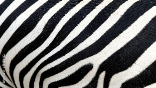 Close up of zebra stripes  showing black and white stripes.
