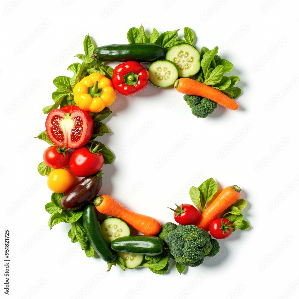 Vegetable Alphabet C, Letters made from fresh vegetables. Generative AI
Vegetable Alphabet C, Letters made from fresh vegetables. Generative AI