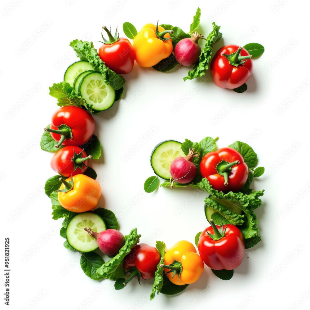 Vegetable Alphabet G, Letters made from fresh vegetables. Generative AI
Vegetable Alphabet G, Letters made from fresh vegetables. Generative AI