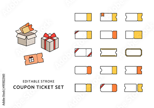 いろんなクーポンのアイコンセット（カラー）