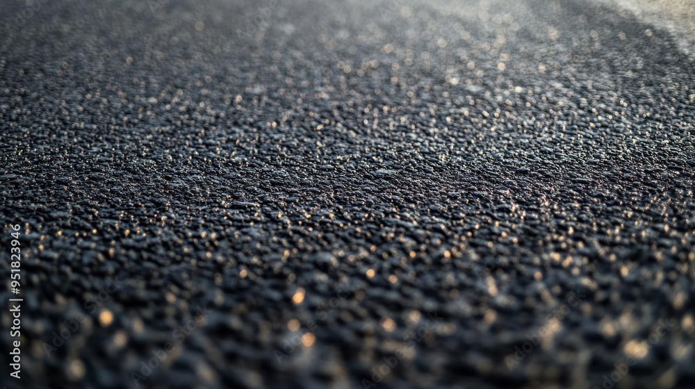 Close-up of Asphalt Surface with Sunlight Reflection Close-up of Asphalt Surface with Sunlight Reflection