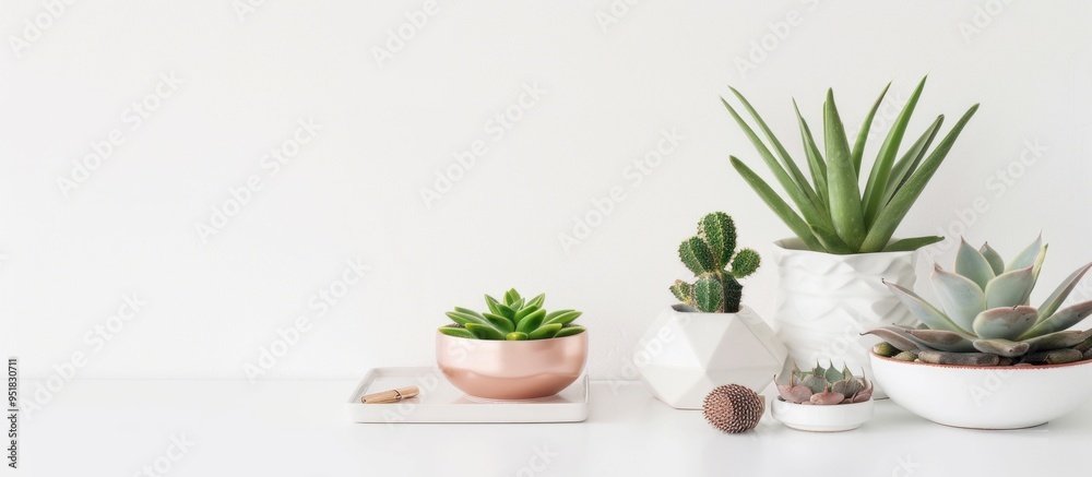 Photo of a rose gold table setting with stationery on a white background Photo of a rose gold table setting with stationery on a white background