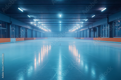 Ice skating rink for skating, featuring a smooth, frozen surface ideal for recreational and professional ice skating activities.