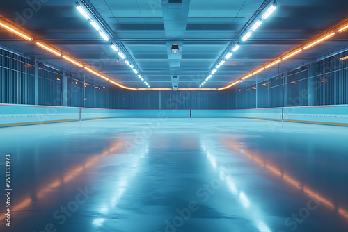 Ice skating rink for skating, featuring a smooth, frozen surface ideal for recreational and professional ice skating activities.