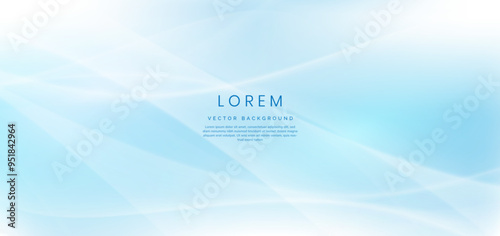 Abstract light white wave lines on blue background. You can use for ad, poster, template, business presentation.