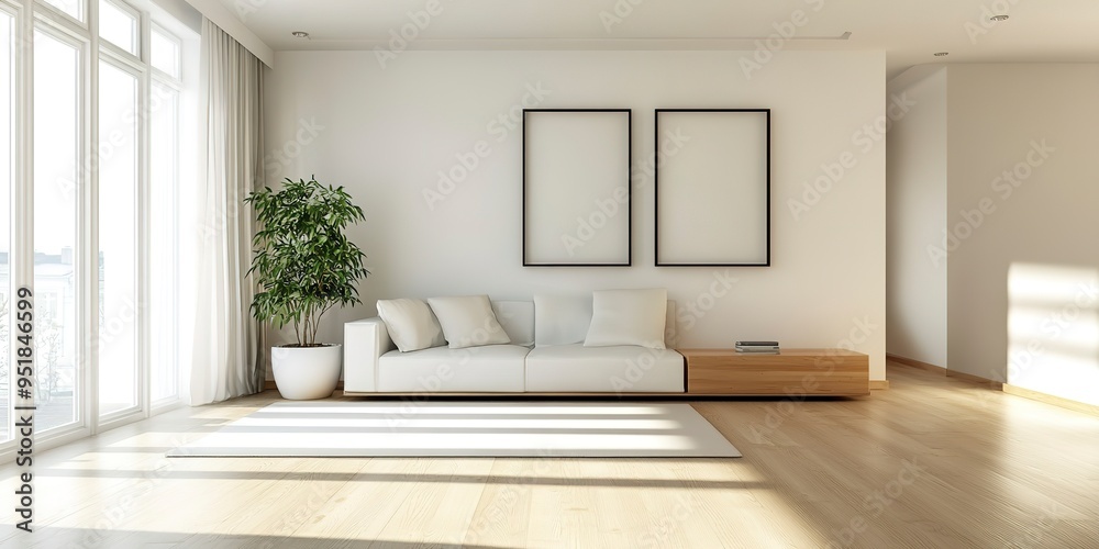 Fototapeta premium Modern Living Room. Stylish Interior Design Background