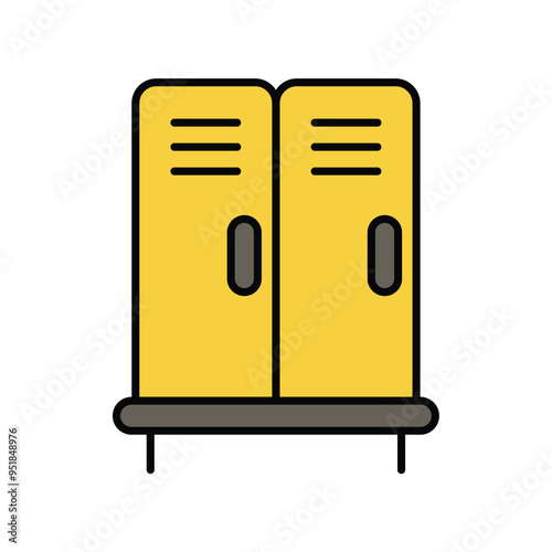 locker room color line icon with white background vector stock illustration