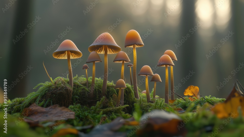 Fototapeta premium High-resolution macro shot of fungal spores floating in the air