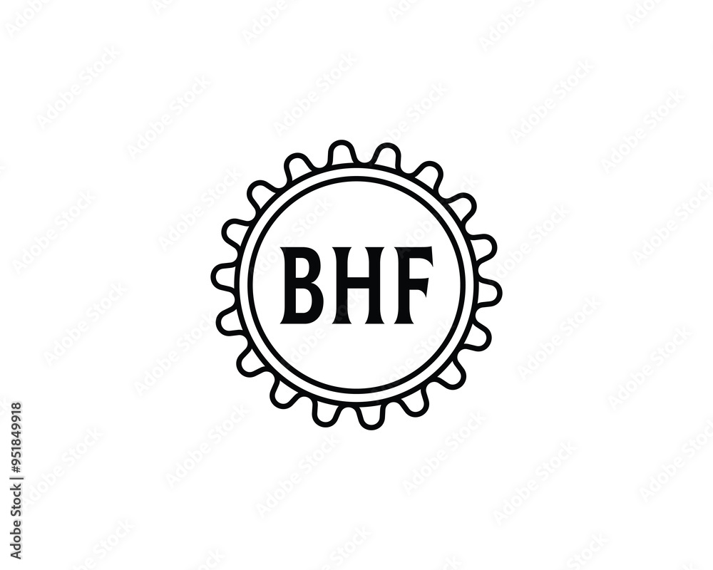 Naklejka premium BHF logo design vector template. BHF