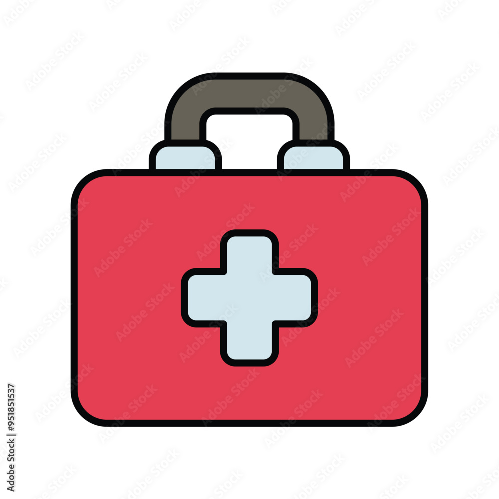 medical box color line icon with white background vector stock illustration medical box color line icon with white background vector stock illustration