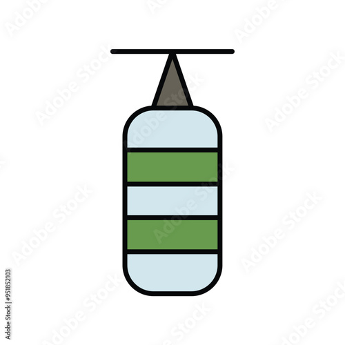 punching bag color line icon with white background vector stock illustration