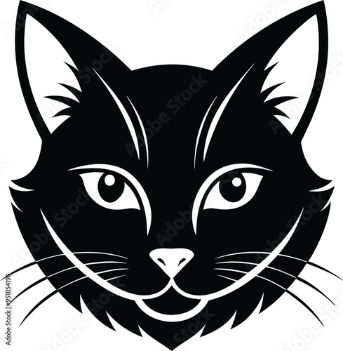 cat head silhouette vector illustration