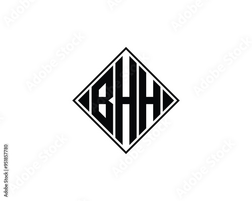 BHH logo design vector template. BHH