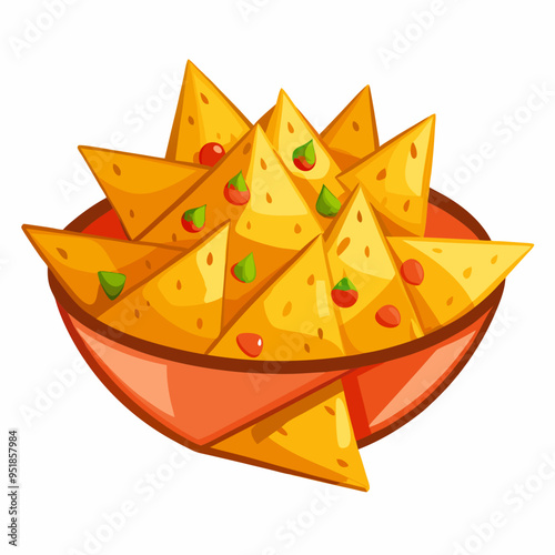 Nachos Illustration Vector - Ideal for Culinary and Recipe Projects