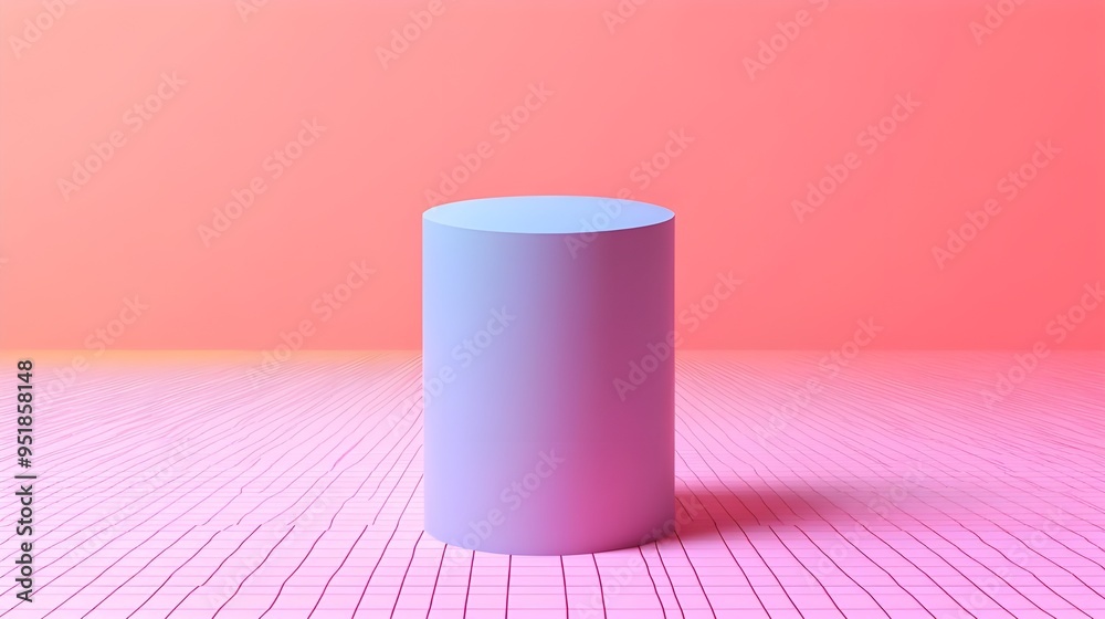 Minimalist Geometric 3D Render with Pink and Blue Tones. Minimalist Geometric 3D Render with Pink and Blue Tones.