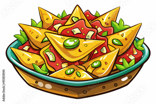 Nachos Illustration Vector - Ideal for Culinary and Recipe Projects