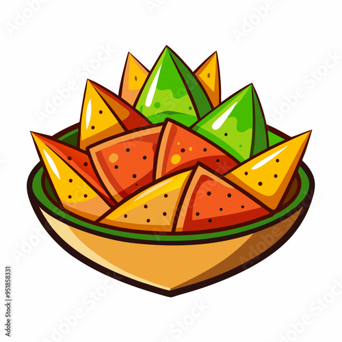 Nachos Illustration Vector - Ideal for Culinary and Recipe Projects