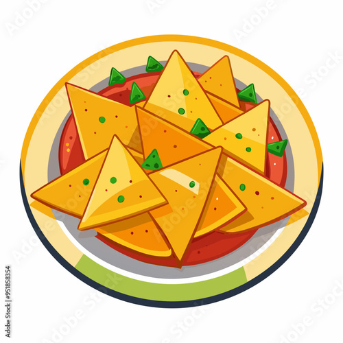 Nachos Illustration Vector - Ideal for Culinary and Recipe Projects