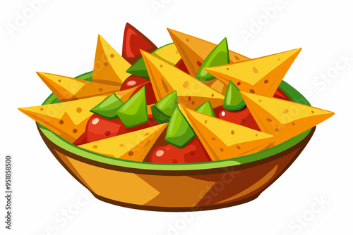 Nachos Illustration Vector - Ideal for Culinary and Recipe Projects