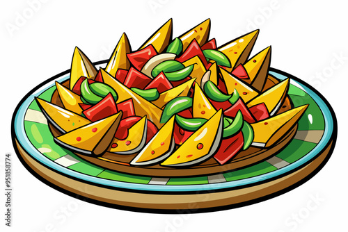 Nachos Illustration Vector - Ideal for Culinary and Recipe Projects