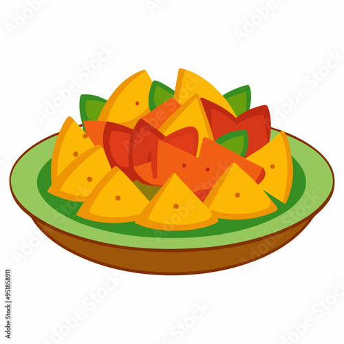 Nachos Illustration Vector - Ideal for Culinary and Recipe Projects