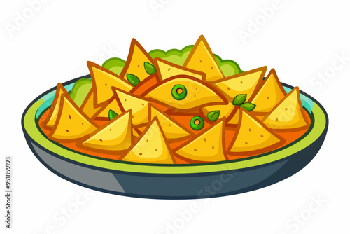 Nachos Illustration Vector - Ideal for Culinary and Recipe Projects