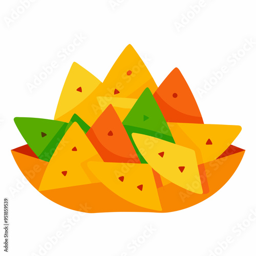 Nachos Illustration Vector - Ideal for Culinary and Recipe Projects