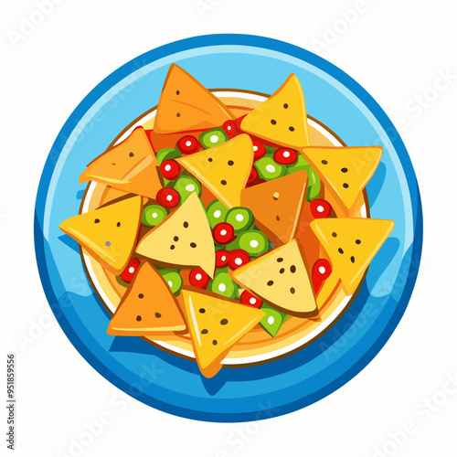 Nachos Illustration Vector - Ideal for Culinary and Recipe Projects