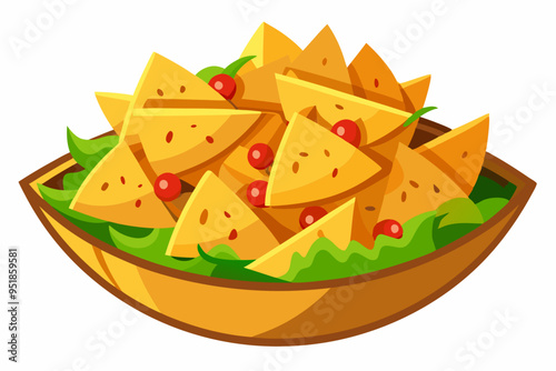 Nachos Illustration Vector - Ideal for Culinary and Recipe Projects