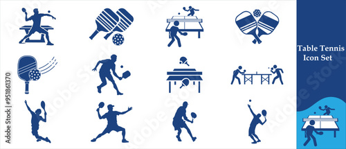 Table tennis icon set, ping pong icon set, table tennis rack table tennis, ping pong, sports icon, athlete symbol,