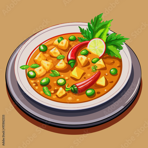 Pad Thai Illustration Vector - Perfect for Recipes and Culinary Projects