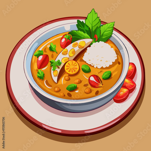Pad Thai Illustration Vector - Perfect for Recipes and Culinary Projects