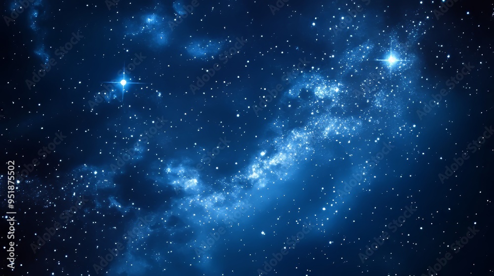 A breathtaking display of stars shimmering in the night sky above a magnificent cosmic galaxy